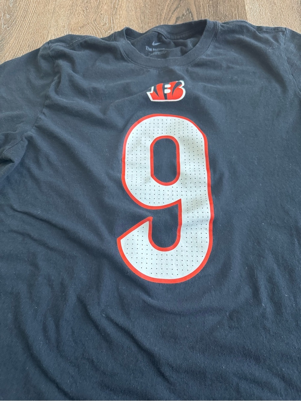 Men's Black Cincinnati Bengals #9 Tee Shirt Burrow Size Large - Picture 2 of 5